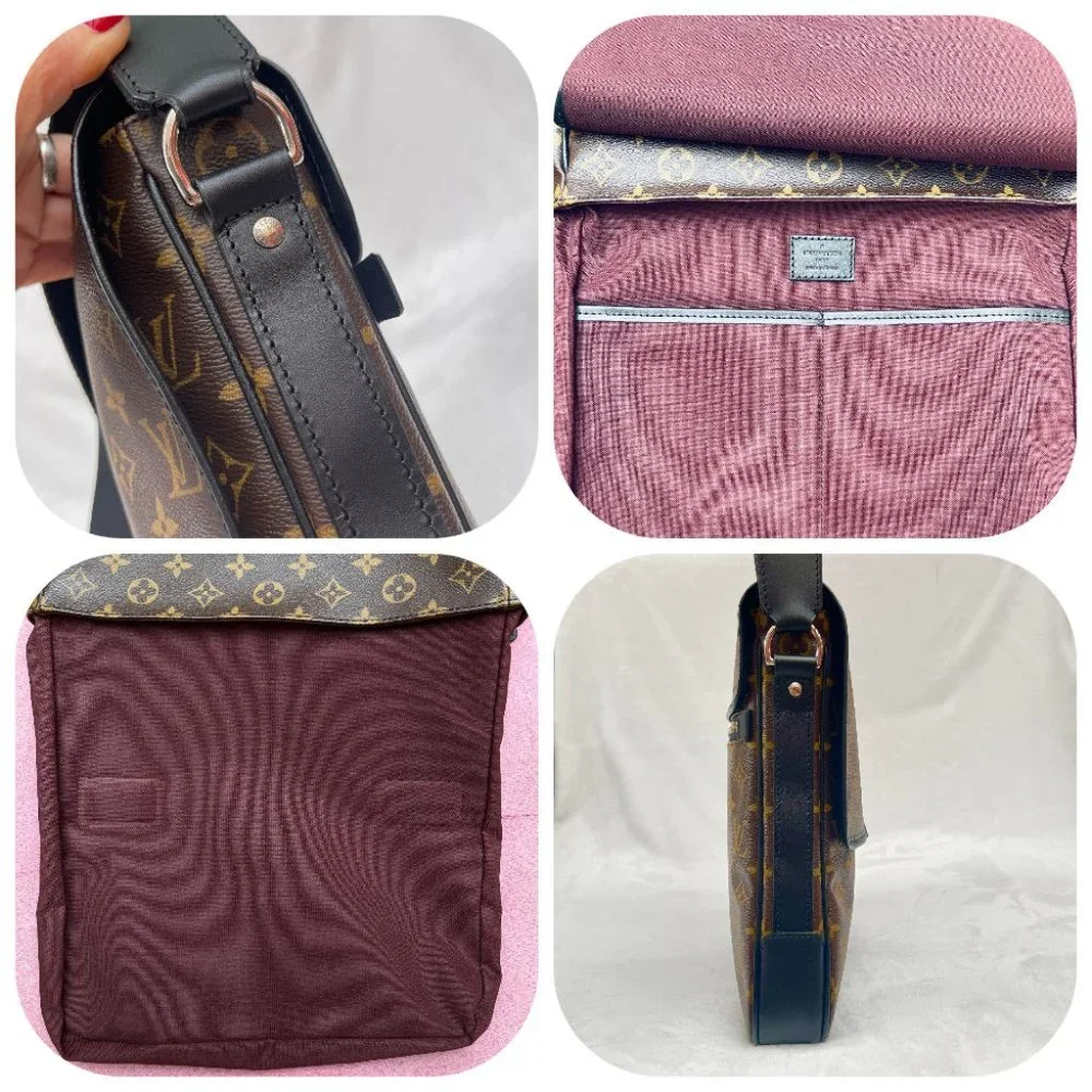 New Auc Louis Vuitton Monogram Macassar Canvas Bass MM Messenger/crossbody Bag